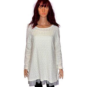 O2 Collection Tunic Double Layered Off White Sz XL